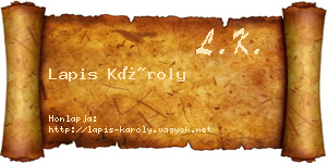 Lapis Károly névjegykártya